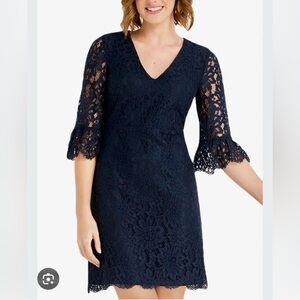 Draper James Bell Sleeve Lace Dress in Nassua Navy 💙
